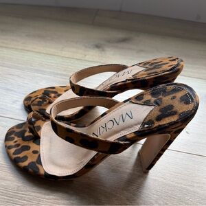 Leopard Print High Heel Sandals - Brown size 6.5